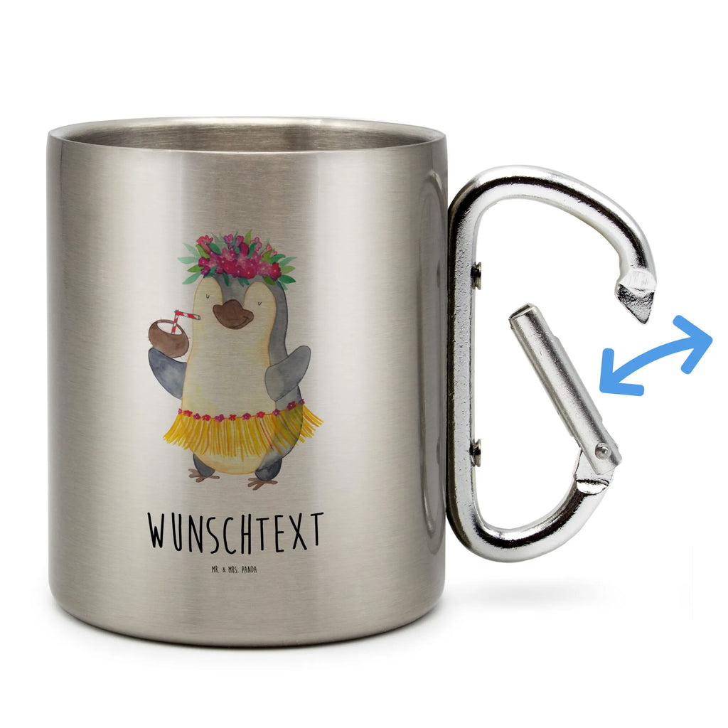 Personalisierter Edelstahlbecher Pinguin Kokosnuss Personalisierte Edelstahltasse, Personalisierter Edelstahlbecher, Personalisierter Outdoor Becher, Personalisierte Outdoor Tasse, Pinguin, Aloha, Hawaii, Urlaub, Kokosnuss, Pinguine