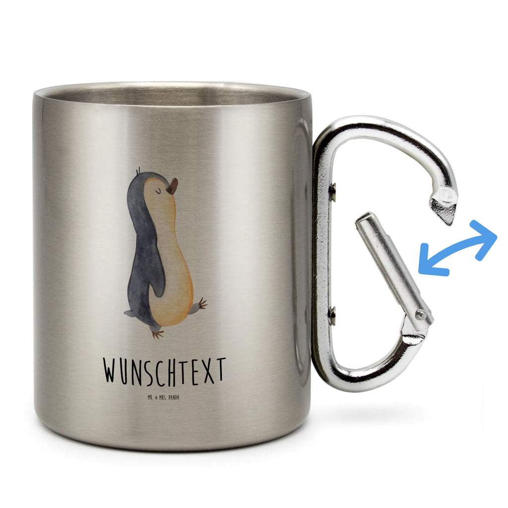 Personalisierter Edelstahlbecher Pinguin marschierend Personalisierte Edelstahltasse, Personalisierter Edelstahlbecher, Personalisierter Outdoor Becher, Personalisierte Outdoor Tasse, Pinguin, Pinguine, Frühaufsteher, Langschläfer, Bruder, Schwester, Familie