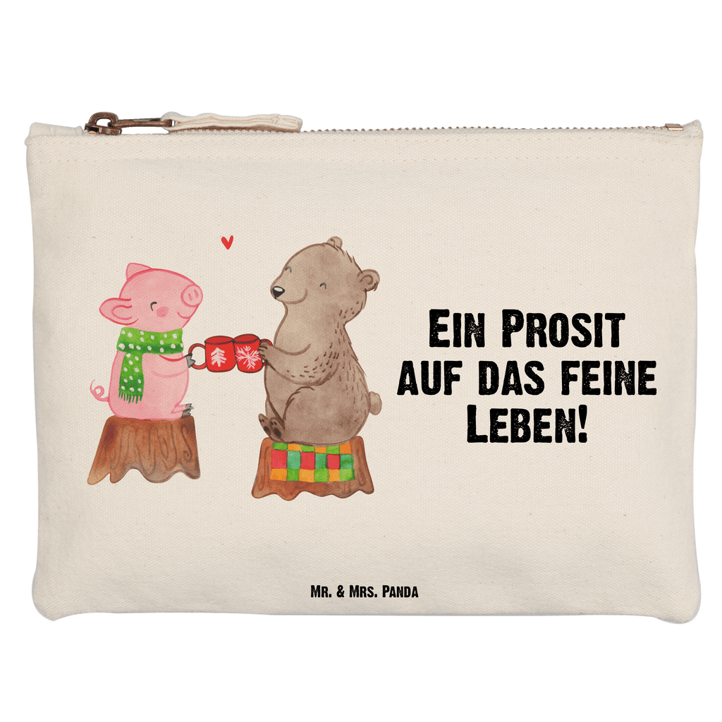 Schminktasche Glühschwein Sause Schminktasche, Kosmetiktasche, Kosmetikbeutel, Stiftemäppchen, Etui, Federmappe, Makeup, XXL, Schminketui, Kosmetiketui, Schlamperetui, Winter, Weihnachten, Weihnachtsdeko, Nikolaus, Advent, Heiligabend, Wintermotiv, Prost, Alles Gute, Weihnachtszeit, Schwein, Bär