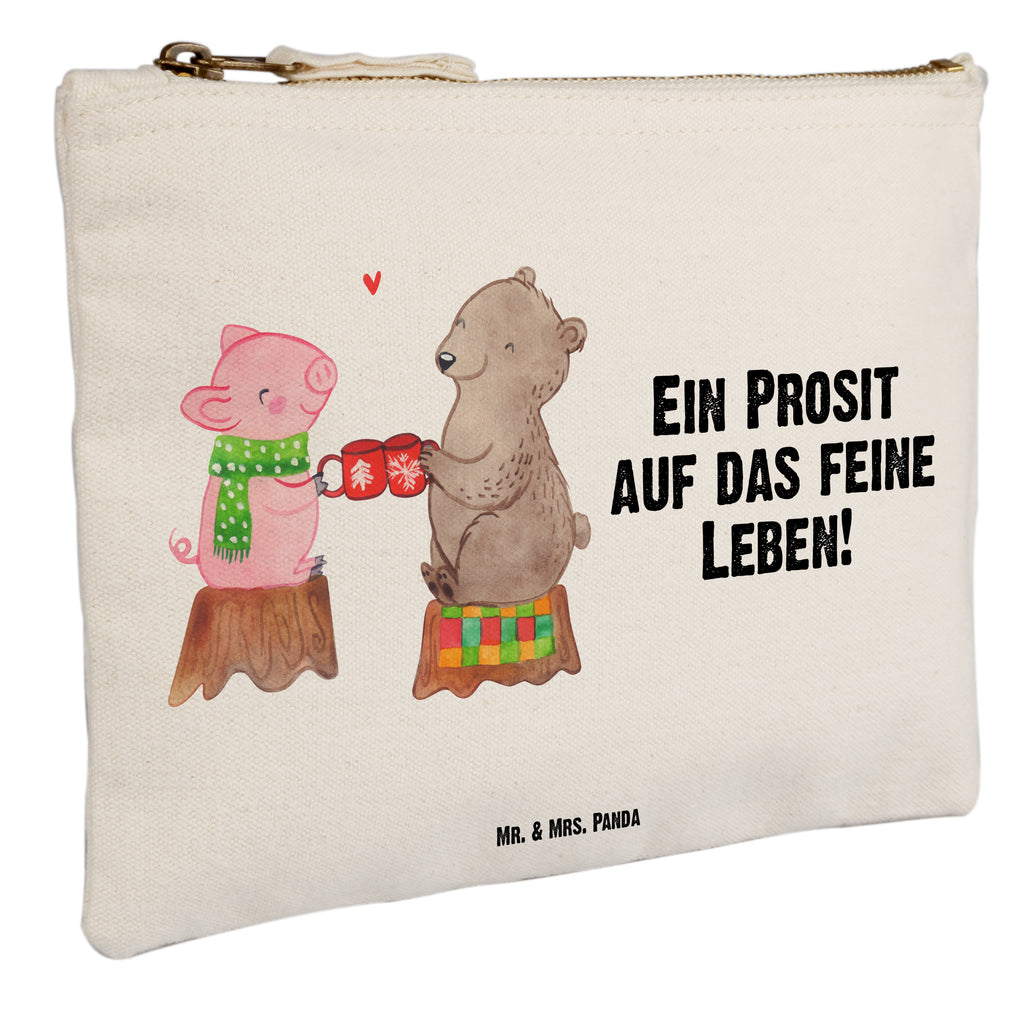 Schminktasche Glühschwein Sause Schminktasche, Kosmetiktasche, Kosmetikbeutel, Stiftemäppchen, Etui, Federmappe, Makeup, XXL, Schminketui, Kosmetiketui, Schlamperetui, Winter, Weihnachten, Weihnachtsdeko, Nikolaus, Advent, Heiligabend, Wintermotiv, Prost, Alles Gute, Weihnachtszeit, Schwein, Bär