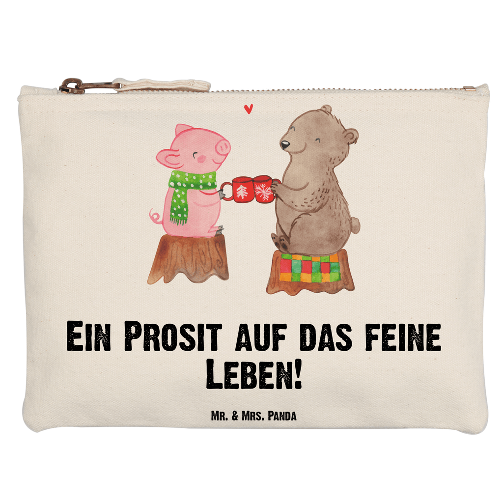 Schminktasche Glühschwein Sause Schminktasche, Kosmetiktasche, Kosmetikbeutel, Stiftemäppchen, Etui, Federmappe, Makeup, XXL, Schminketui, Kosmetiketui, Schlamperetui, Winter, Weihnachten, Weihnachtsdeko, Nikolaus, Advent, Heiligabend, Wintermotiv, Prost, Alles Gute, Weihnachtszeit, Schwein, Bär