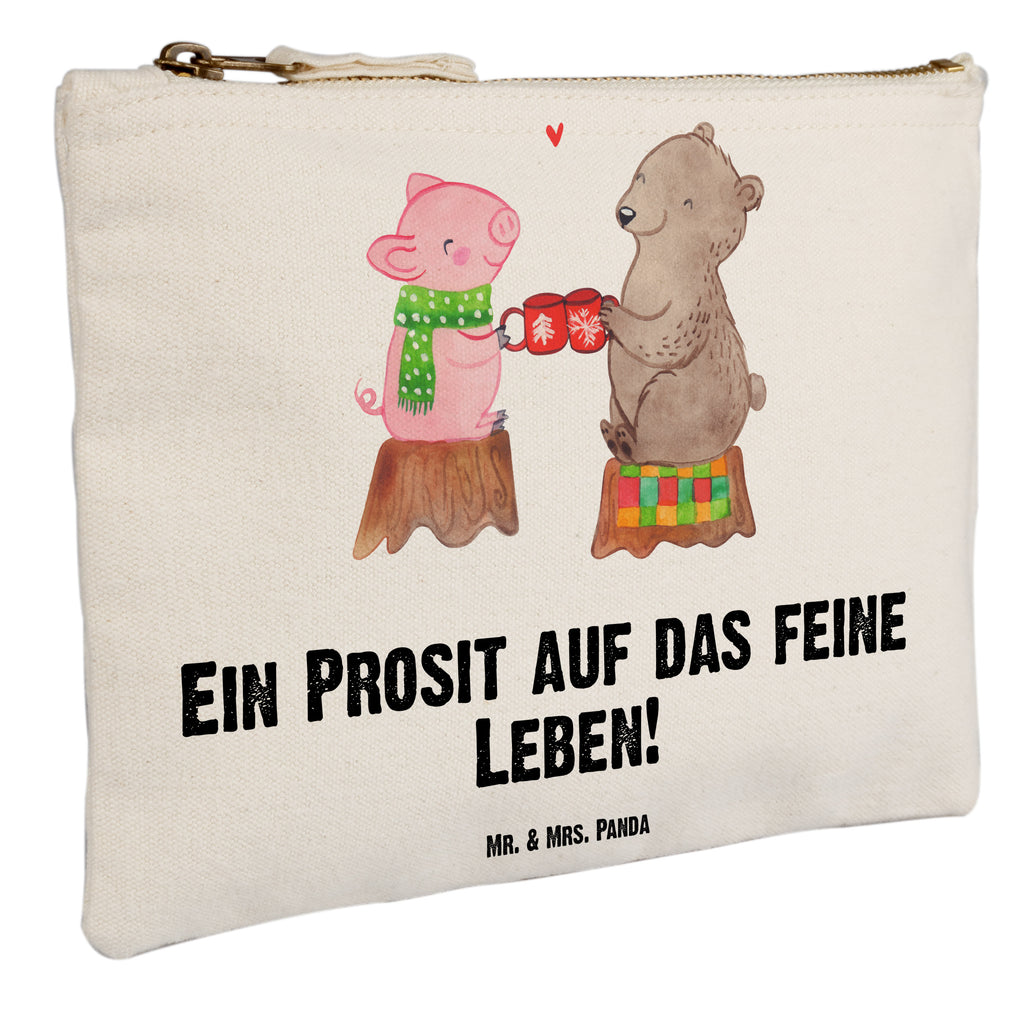 Schminktasche Glühschwein Sause Schminktasche, Kosmetiktasche, Kosmetikbeutel, Stiftemäppchen, Etui, Federmappe, Makeup, XXL, Schminketui, Kosmetiketui, Schlamperetui, Winter, Weihnachten, Weihnachtsdeko, Nikolaus, Advent, Heiligabend, Wintermotiv, Prost, Alles Gute, Weihnachtszeit, Schwein, Bär