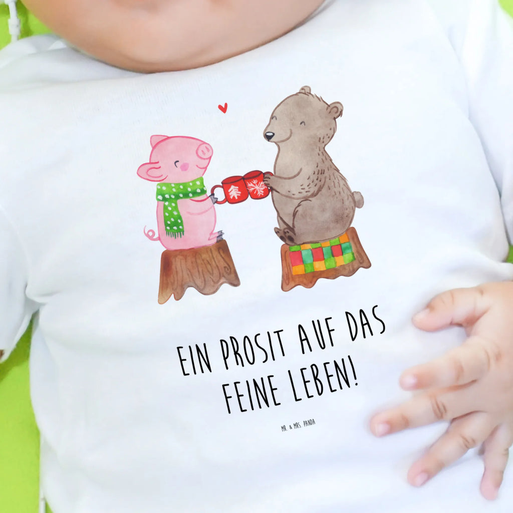 Baby Longsleeve Glühschwein Sause Mädchen, Jungen, Baby, Langarm, Bio, Kleidung, Winter, Weihnachten, Weihnachtsdeko, Nikolaus, Advent, Heiligabend, Wintermotiv, Prost, Alles Gute, Weihnachtszeit, Schwein, Bär