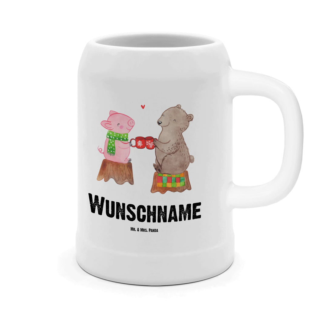 Personalisierter Bierkrug Glühschwein Sause Bierkrug mit Namen, Bierkrug personalisieren, Bierglas mit Namen, Personalisierung, Bedrucken, Winter, Weihnachten, Weihnachtsdeko, Nikolaus, Advent, Heiligabend, Wintermotiv, Prost, Alles Gute, Weihnachtszeit, Schwein, Bär