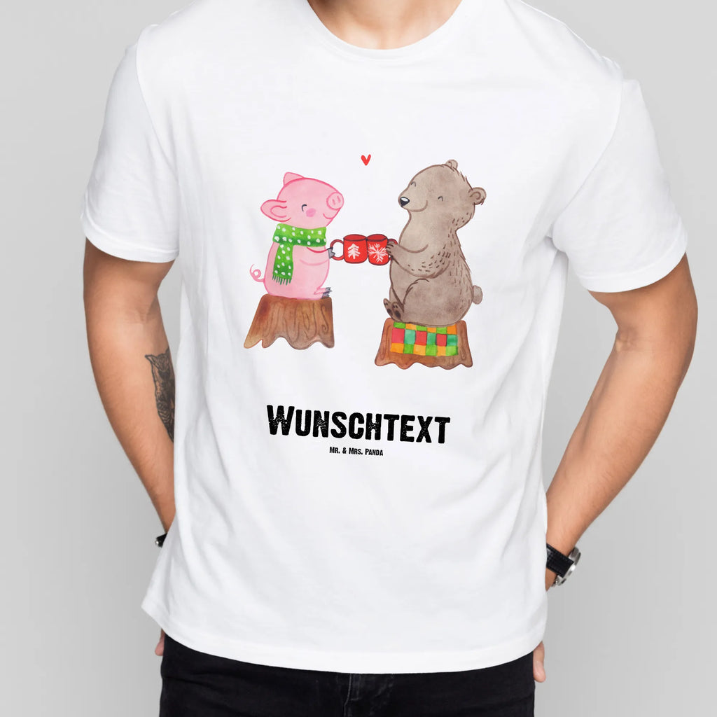 Personalisiertes T-Shirt Glühschwein Sause T-Shirt Personalisiert, T-Shirt mit Namen, T-Shirt mit Aufruck, Männer, Frauen, Winter, Weihnachten, Weihnachtsdeko, Nikolaus, Advent, Heiligabend, Wintermotiv, Prost, Alles Gute, Weihnachtszeit, Schwein, Bär