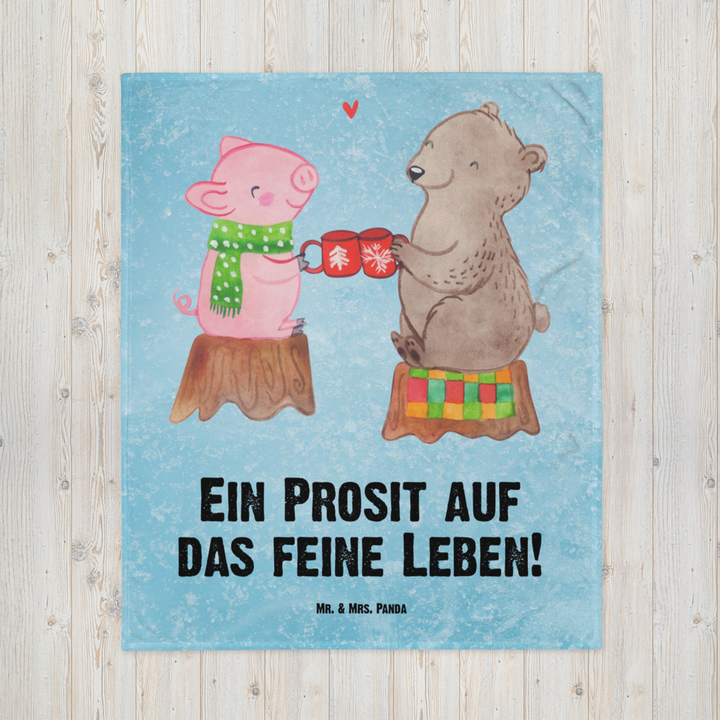 Babydecke Glühschwein Sause Babydecke, Babygeschenk, Geschenk Geburt, Babyecke Kuscheldecke, Krabbeldecke, Winter, Weihnachten, Weihnachtsdeko, Nikolaus, Advent, Heiligabend, Wintermotiv, Prost, Alles Gute, Weihnachtszeit, Schwein, Bär