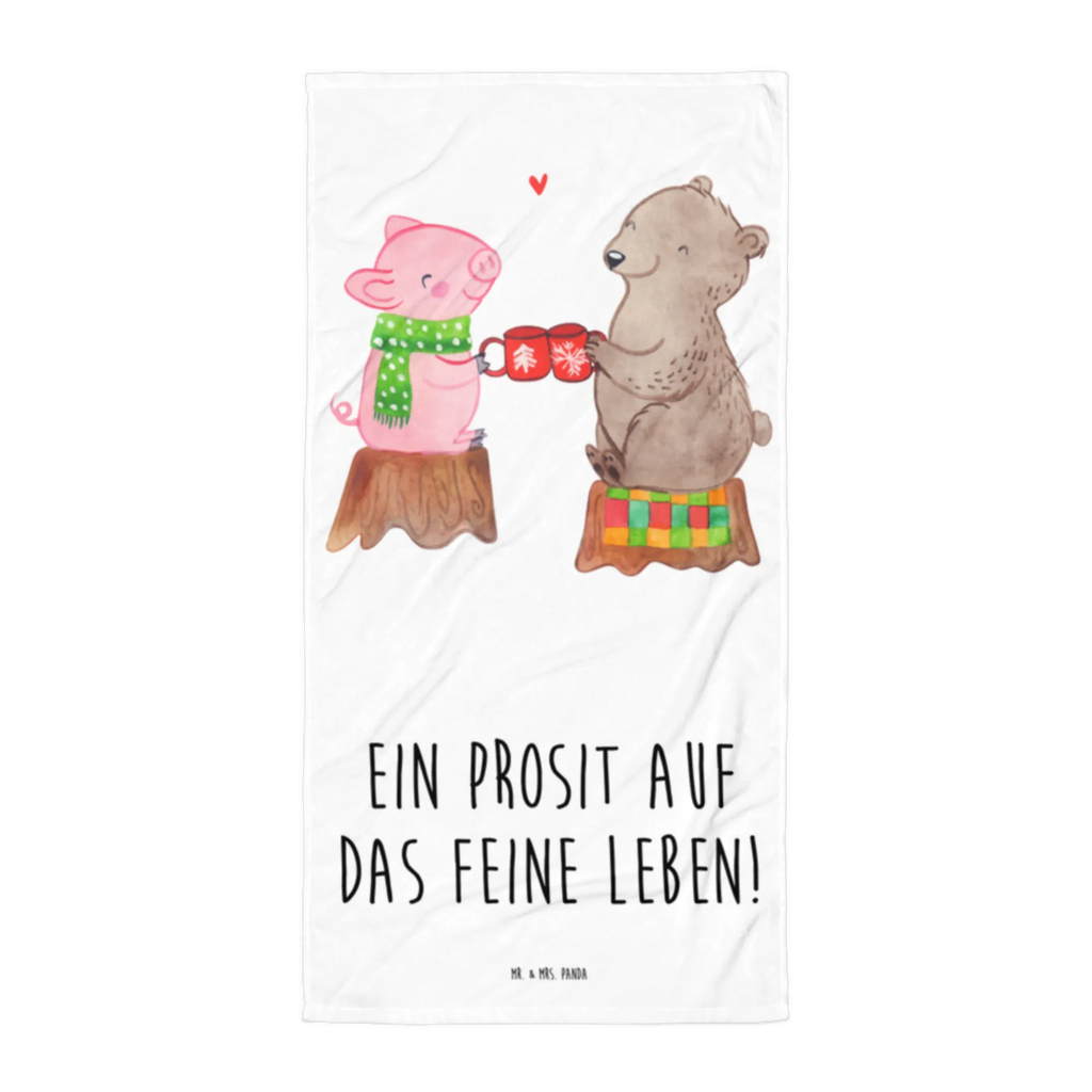 XL Badehandtuch Glühschwein Sause Handtuch, Badetuch, Duschtuch, Strandtuch, Saunatuch, Winter, Weihnachten, Weihnachtsdeko, Nikolaus, Advent, Heiligabend, Wintermotiv, Prost, Alles Gute, Weihnachtszeit, Schwein, Bär