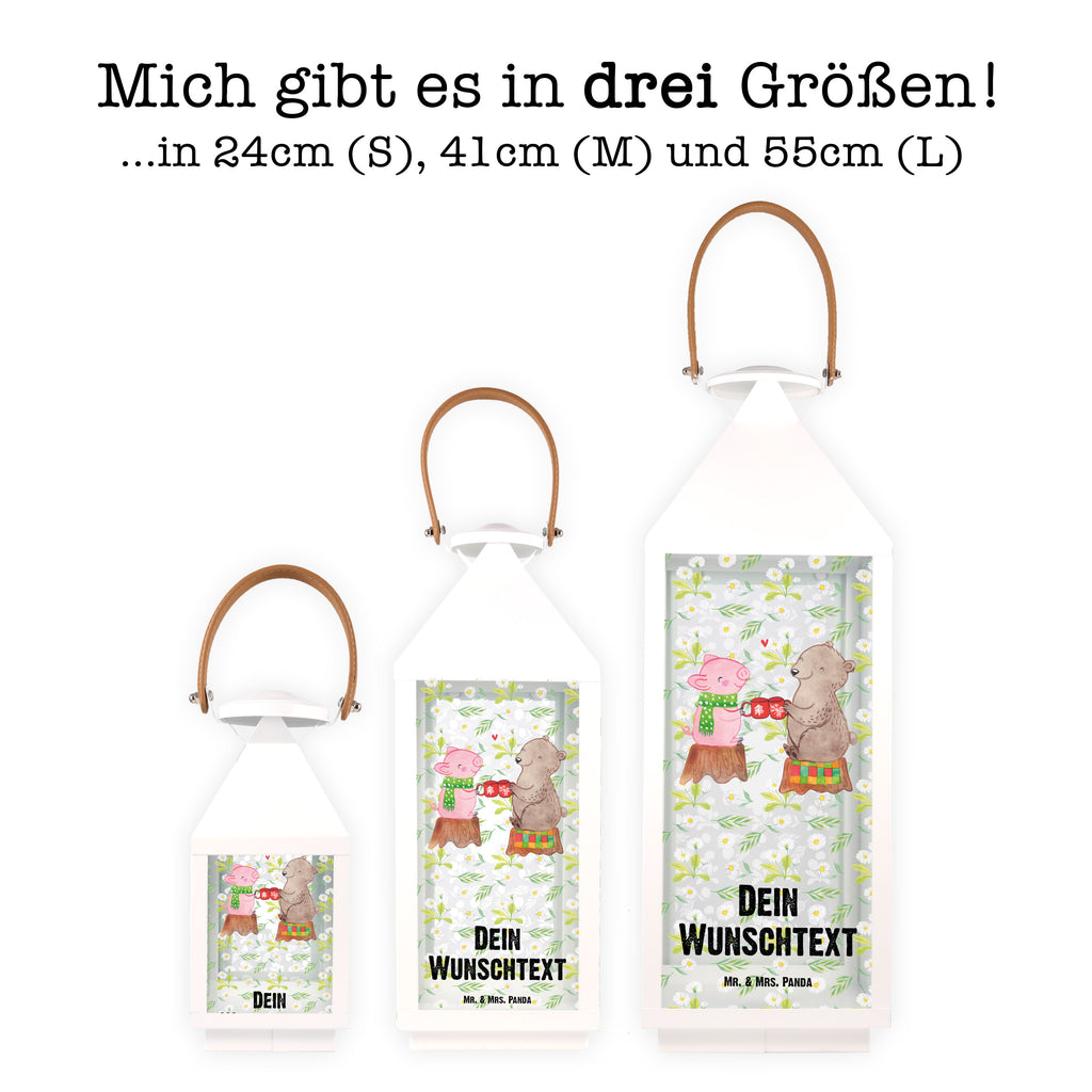 Personalisierte Deko Laterne Glühschwein Sause Gartenlampe, Gartenleuchte, Gartendekoration, Gartenlicht, Laterne kleine Laternen, XXL Laternen, Laterne groß, Winter, Weihnachten, Weihnachtsdeko, Nikolaus, Advent, Heiligabend, Wintermotiv, Prost, Alles Gute, Weihnachtszeit, Schwein, Bär