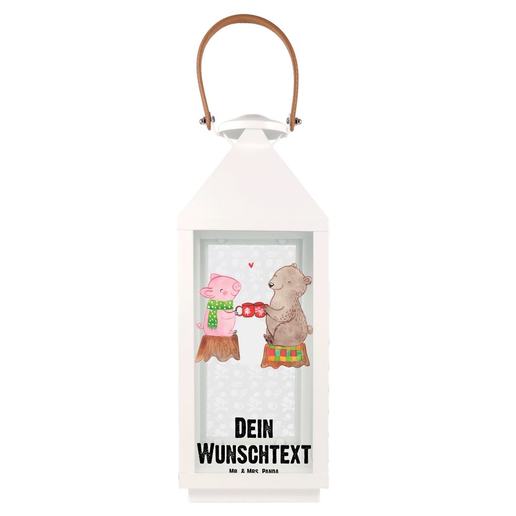 Personalisierte Deko Laterne Glühschwein Sause Gartenlampe, Gartenleuchte, Gartendekoration, Gartenlicht, Laterne kleine Laternen, XXL Laternen, Laterne groß, Winter, Weihnachten, Weihnachtsdeko, Nikolaus, Advent, Heiligabend, Wintermotiv, Prost, Alles Gute, Weihnachtszeit, Schwein, Bär