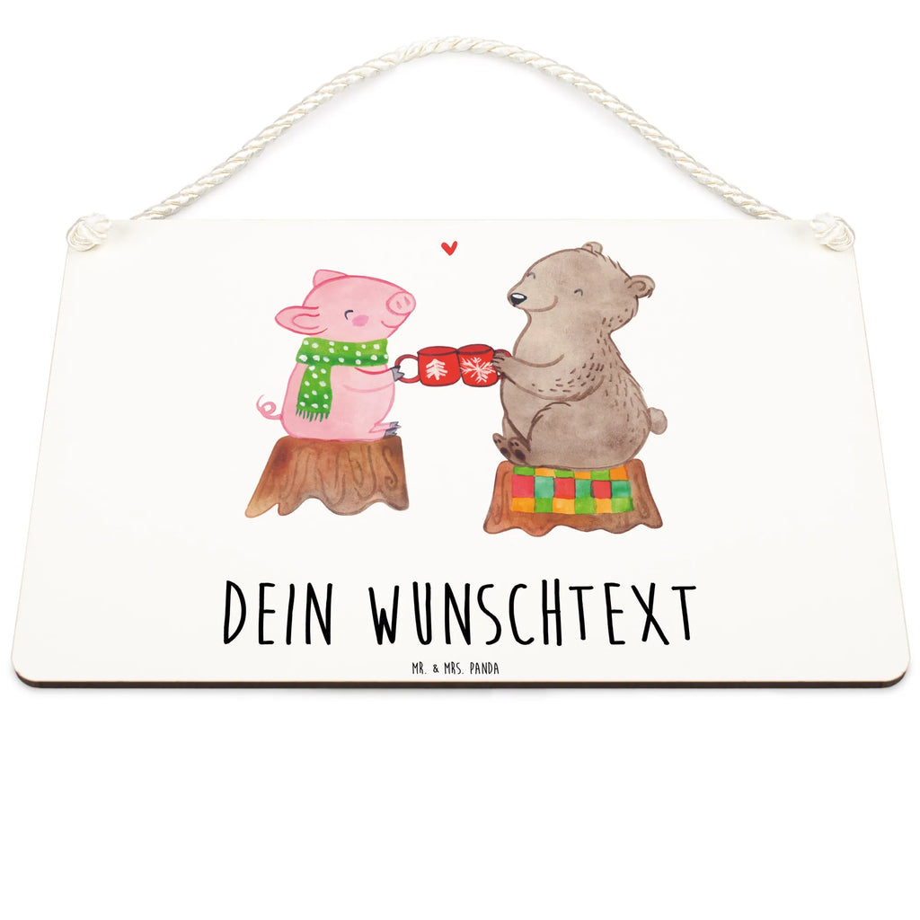 Personalisiertes Deko Schild Glühschwein Sause Dekoschild, Deko Schild, Schild, Tür Schild, Türschild, Holzschild, Wandschild, Wanddeko, Winter, Weihnachten, Weihnachtsdeko, Nikolaus, Advent, Heiligabend, Wintermotiv, Prost, Alles Gute, Weihnachtszeit, Schwein, Bär