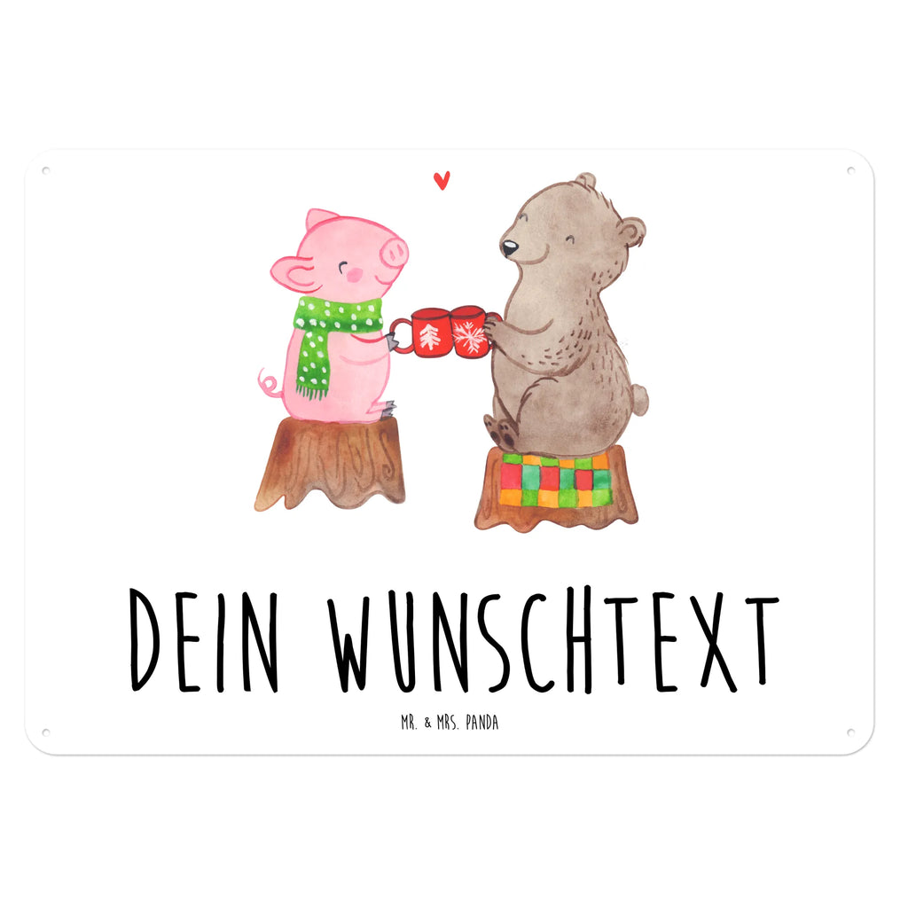 Personalisiertes Blechschild Glühschwein Sause Blechschild, Metallschild, Geschenk Schild, Schild, Magnet-Metall-Schild, Deko Schild, Wandschild, Wand-Dekoration, Türschild, Winter, Weihnachten, Weihnachtsdeko, Nikolaus, Advent, Heiligabend, Wintermotiv, Prost, Alles Gute, Weihnachtszeit, Schwein, Bär