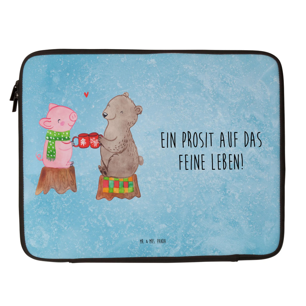 Notebook Tasche Glühschwein Sause Notebook Tasche, Laptop, Computertasche, Tasche, Notebook-Tasche, Notebook-Reisehülle, Notebook Schutz, Winter, Weihnachten, Weihnachtsdeko, Nikolaus, Advent, Heiligabend, Wintermotiv, Prost, Alles Gute, Weihnachtszeit, Schwein, Bär