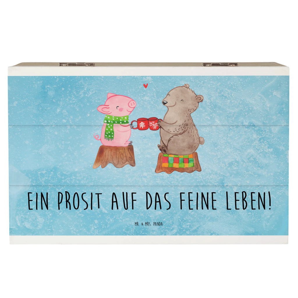 Holzkiste Glühschwein Sause Holzkiste, Kiste, Schatzkiste, Truhe, Schatulle, XXL, Erinnerungsbox, Erinnerungskiste, Dekokiste, Aufbewahrungsbox, Geschenkbox, Geschenkdose, Winter, Weihnachten, Weihnachtsdeko, Nikolaus, Advent, Heiligabend, Wintermotiv, Prost, Alles Gute, Weihnachtszeit, Schwein, Bär