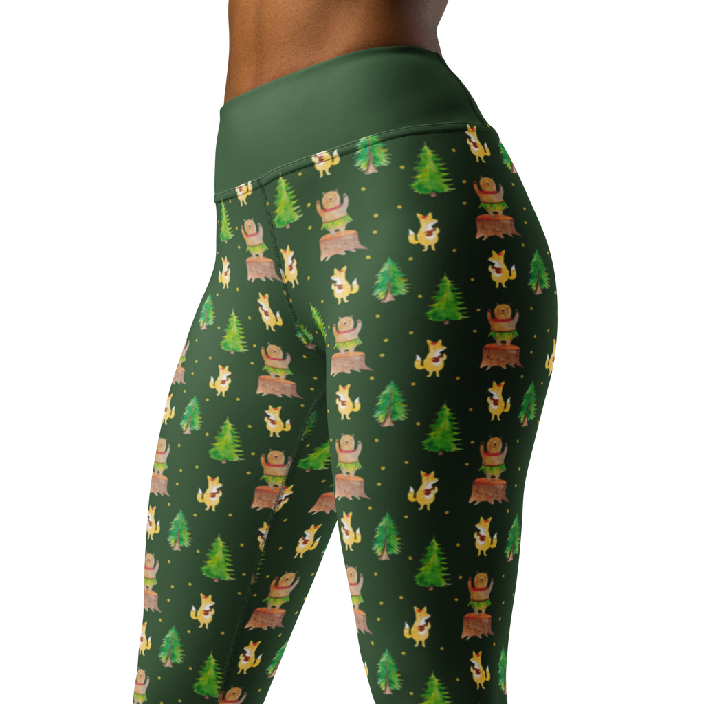 Yogahose Waldtiere Aloha Muster Yogapants, Yogaleggings, Yogaleggins, Yogahose Damen, Yogahose, Frauen, Yogahose Mädchen, Yogahose Kinder, Yogahose Herren, Yogahose Männer, Tiermotive, Gute Laune, lustige Sprüche, Tiere, Wald, Waldtiere, Musik, Aloha, Bär, Hase, Igel, Tanzen, Leben, Lachen