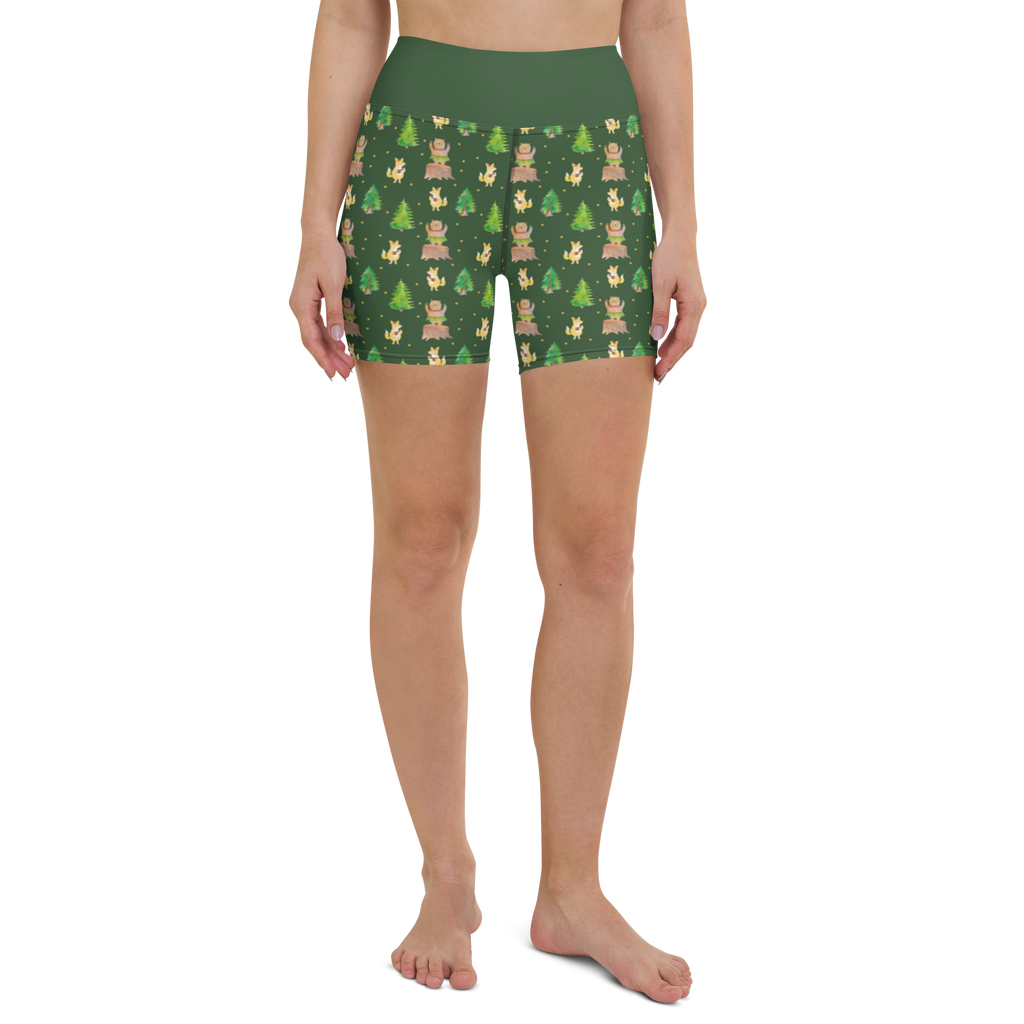 Yoga Shorts Waldtiere Aloha Muster Yoga Shorts, Yogashorts, Sporthose, Sportshorts, Fitnesshose, Sportshorts Damen, Yoga Shorts Damen, Yogabekleidung, Sportbekleidung, Tiermotive, Gute Laune, lustige Sprüche, Tiere, Wald, Waldtiere, Musik, Aloha, Bär, Hase, Igel, Tanzen, Leben, Lachen