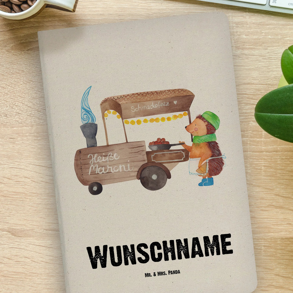 DIN A4 Personalisiertes Notizbuch Igel Maronen Personalisiertes Notizbuch, Notizbuch mit Namen, Notizbuch bedrucken, Personalisierung, Namensbuch, Namen, Winter, Weihnachten, Weihnachtsdeko, Nikolaus, Advent, Heiligabend, Wintermotiv, Maronen, Weihnachtsmarkt, Kastanien, Duft