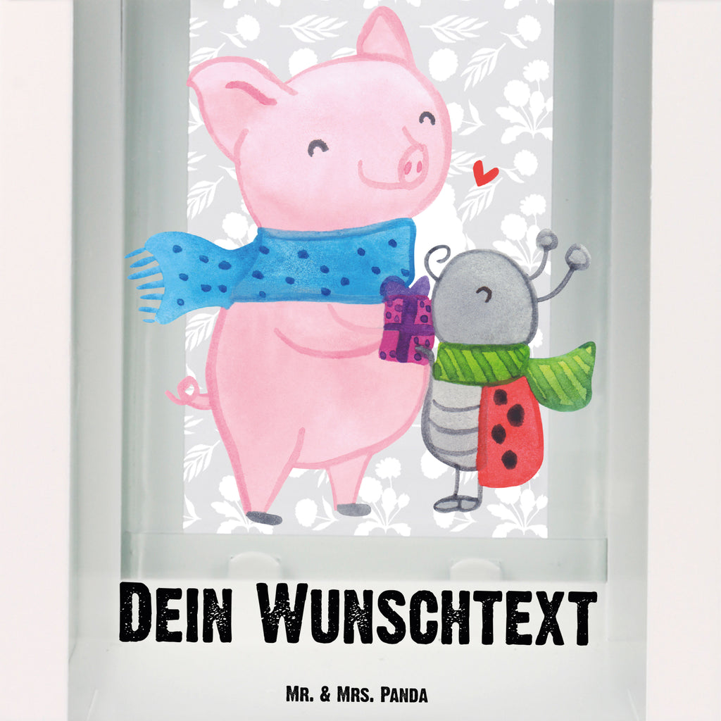 Personalisierte Deko Laterne Glühschwein Smörle Gartenlampe, Gartenleuchte, Gartendekoration, Gartenlicht, Laterne kleine Laternen, XXL Laternen, Laterne groß, Winter, Weihnachten, Weihnachtsdeko, Nikolaus, Advent, Heiligabend, Wintermotiv, Handgezeichnetes Glühschwein, Kreatives Glühschwein Design, Winterlicher Glühwein Spruch, Glühwein Liebhaber Geschenk, Herzliches Marienkäfer Motiv, Marienkäfer in Winterkleidung, Glühwein ist köstlich Spruch, Smörle der stolze Marienkäfer, Süßer Marienkäfer gibt Geschenk, Romantische Geschenkidee Glühwein