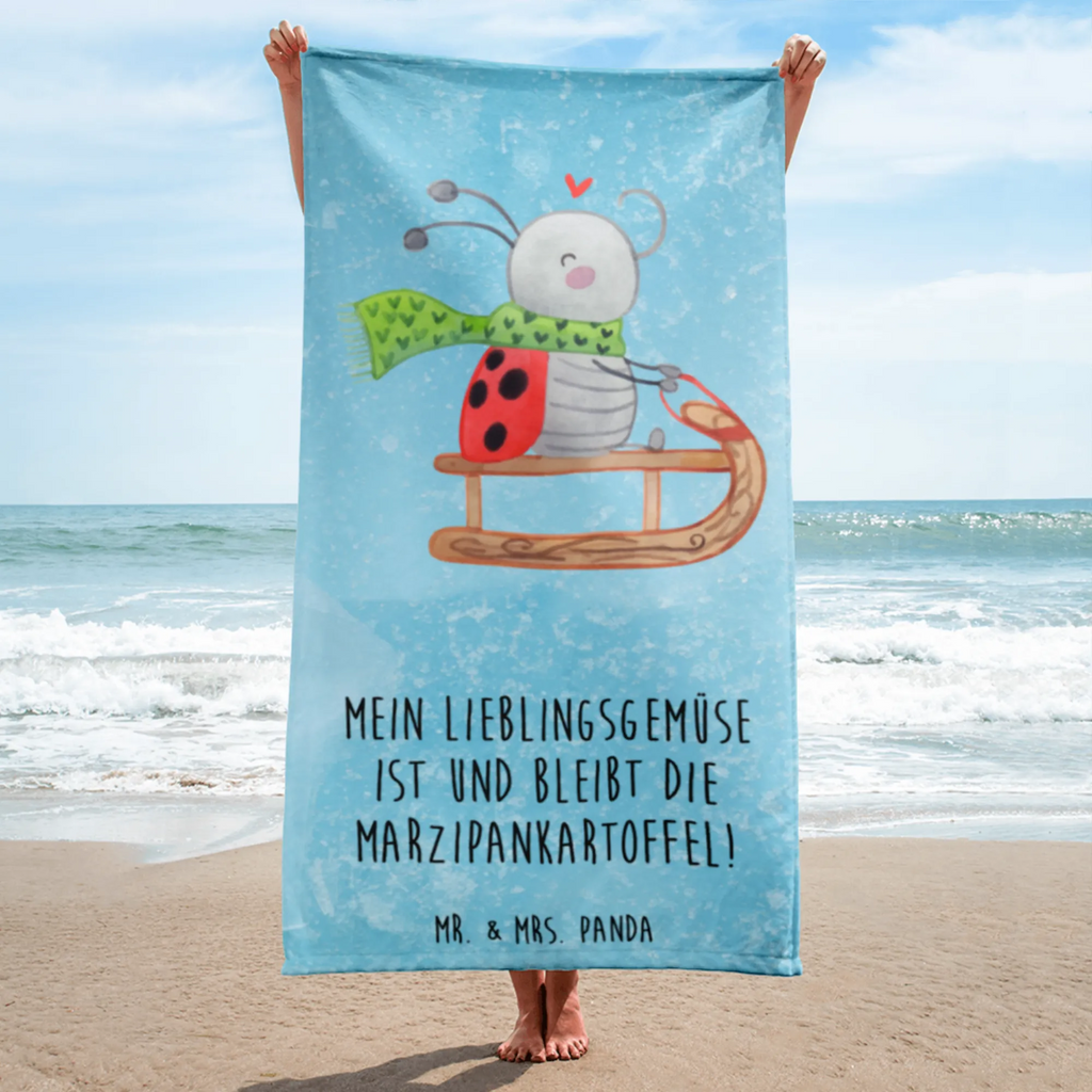 XL Badehandtuch Smörle Rodeln Handtuch, Badetuch, Duschtuch, Strandtuch, Saunatuch, Winter, Weihnachten, Weihnachtsdeko, Nikolaus, Advent, Heiligabend, Wintermotiv, Schlittenfahren, Smörle, Marzipan