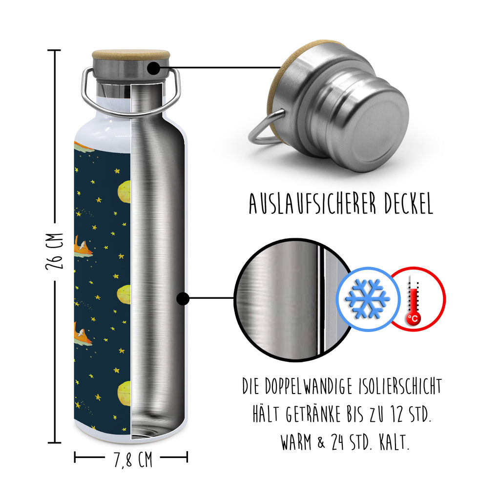 Trinkflasche Fuchs Sterne Muster Thermosflasche, Isolierflasche, Edelstahl, Trinkflasche, isoliert, Wamrhaltefunktion, Sportflasche, Flasche zum Sport, Sportlerflasche, Fuchs, Füchse, tröstende Worte, Spruch positiv, Spruch schön, Romantik, Always Look on the Bright Side of Life