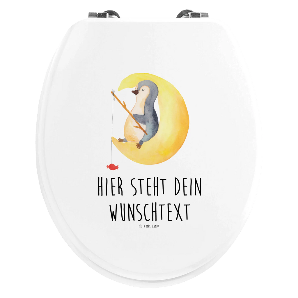 Personalisierter WC Sitz Motiv Pinguin Mond Personalisierte Klobrille, Personalisierter Klodeckel, Personalisierter Toilettendeckel, Personalisierter WC-Sitz, Toilettendeckel mit Namen, WC Sitz mit Namen, Pinguin, Pinguine, Spruch, schlafen, Nachtruhe, Einschlafen, Schlafzimmer, Schlafstörungen, Gästezimmer