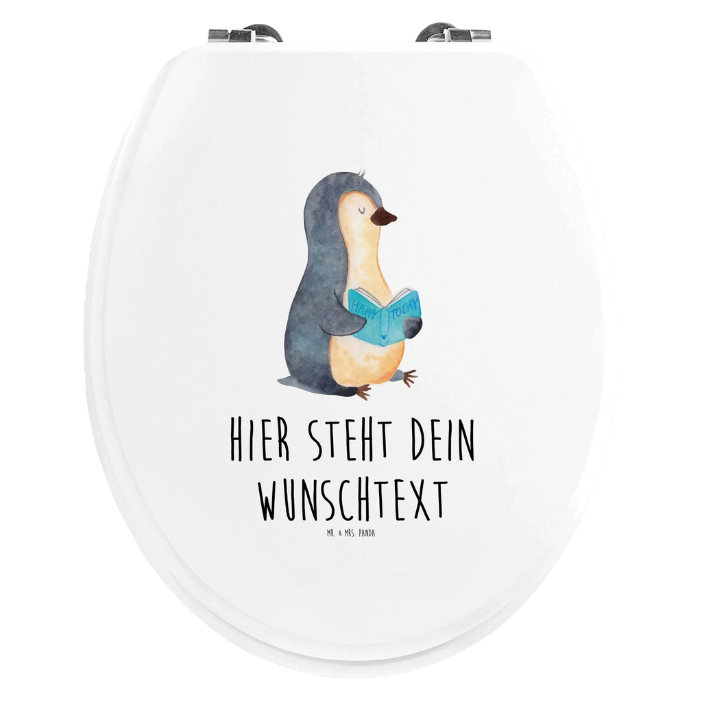 Personalisierter WC Sitz Motiv Pinguin Buch Personalisierte Klobrille, Personalisierter Klodeckel, Personalisierter Toilettendeckel, Personalisierter WC-Sitz, Toilettendeckel mit Namen, WC Sitz mit Namen, Pinguin, Pinguine, Buch, Lesen, Bücherwurm, Nichtstun, Faulenzen, Ferien, Urlaub, Freizeit