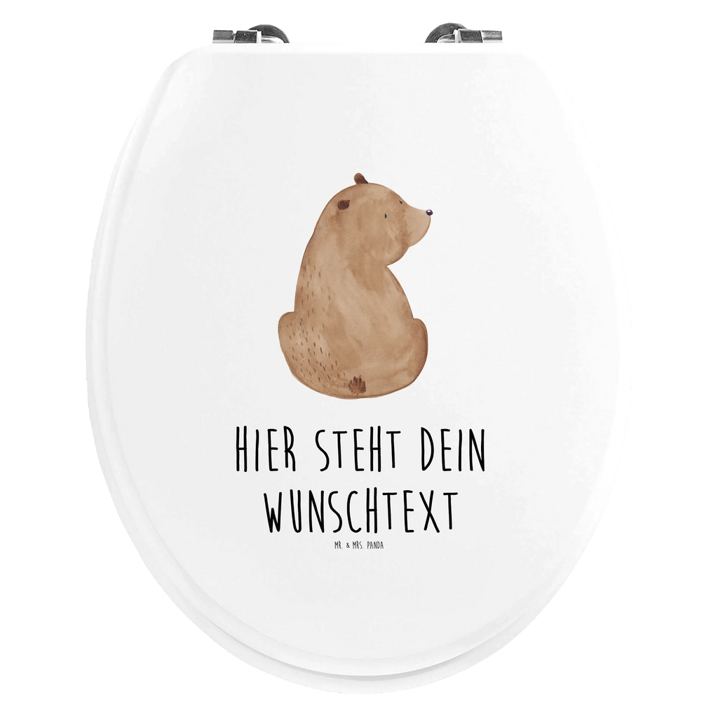 Personalisierter WC Sitz Motiv Bär Schulterblick Personalisierte Klobrille, Personalisierter Klodeckel, Personalisierter Toilettendeckel, Personalisierter WC-Sitz, Toilettendeckel mit Namen, WC Sitz mit Namen, Bär, Teddy, Teddybär, Selbstachtung, Weltansicht, Motivation, Bären, Bärenliebe, Weisheit