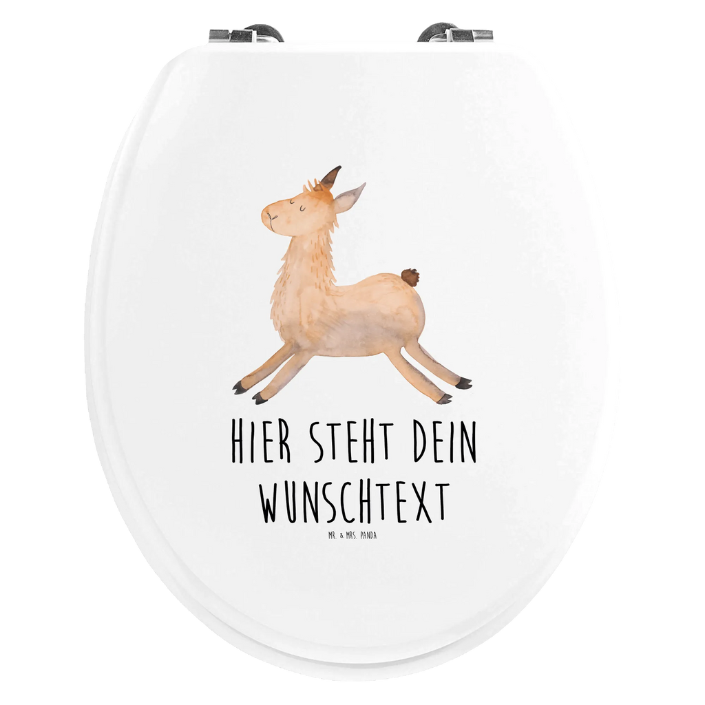 Personalisierter WC Sitz Motiv Lama springend Personalisierte Klobrille, Personalisierter Klodeckel, Personalisierter Toilettendeckel, Personalisierter WC-Sitz, Toilettendeckel mit Namen, WC Sitz mit Namen, Lama, Alpaka, Lamas, Lieblingstag, Happy day, fröhlich, Glück, Freundin, Liebeskummer, Neustart, guten Morgen, Start, Prüfung, Abitur