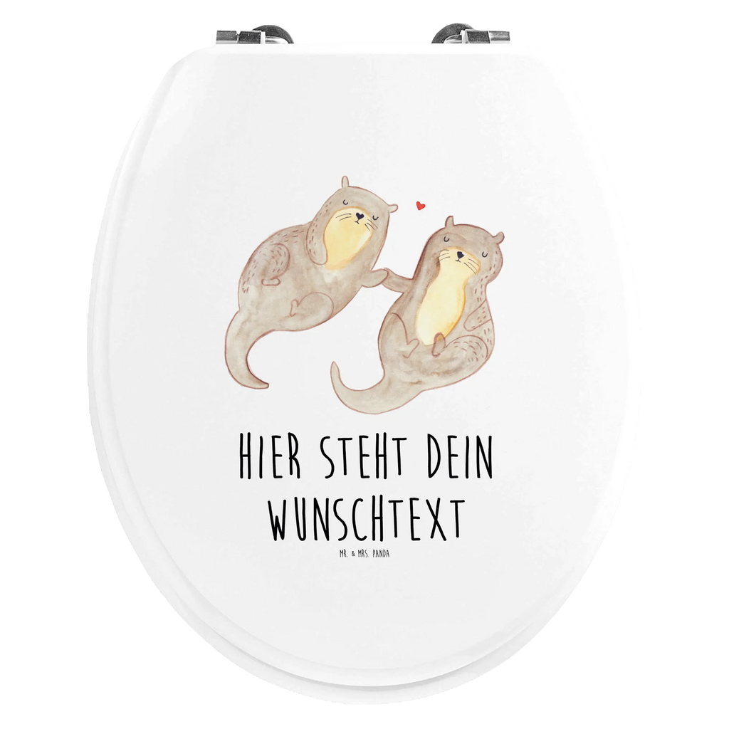 Personalisierter WC Sitz Motiv Otter händchenhaltend Personalisierte Klobrille, Personalisierter Klodeckel, Personalisierter Toilettendeckel, Personalisierter WC-Sitz, Toilettendeckel mit Namen, WC Sitz mit Namen, Otter, Fischotter, Seeotter, Otter Seeotter See Otter