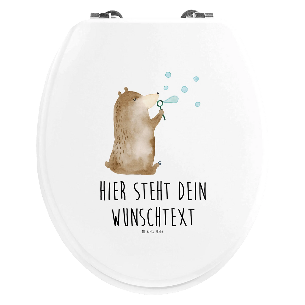 Personalisierter WC Sitz Motiv Bär Seifenblasen Personalisierte Klobrille, Personalisierter Klodeckel, Personalisierter Toilettendeckel, Personalisierter WC-Sitz, Toilettendeckel mit Namen, WC Sitz mit Namen, Bär, Teddy, Teddybär, Seifenblasen Bär Lustig Sein Glücklich Traurig Happy