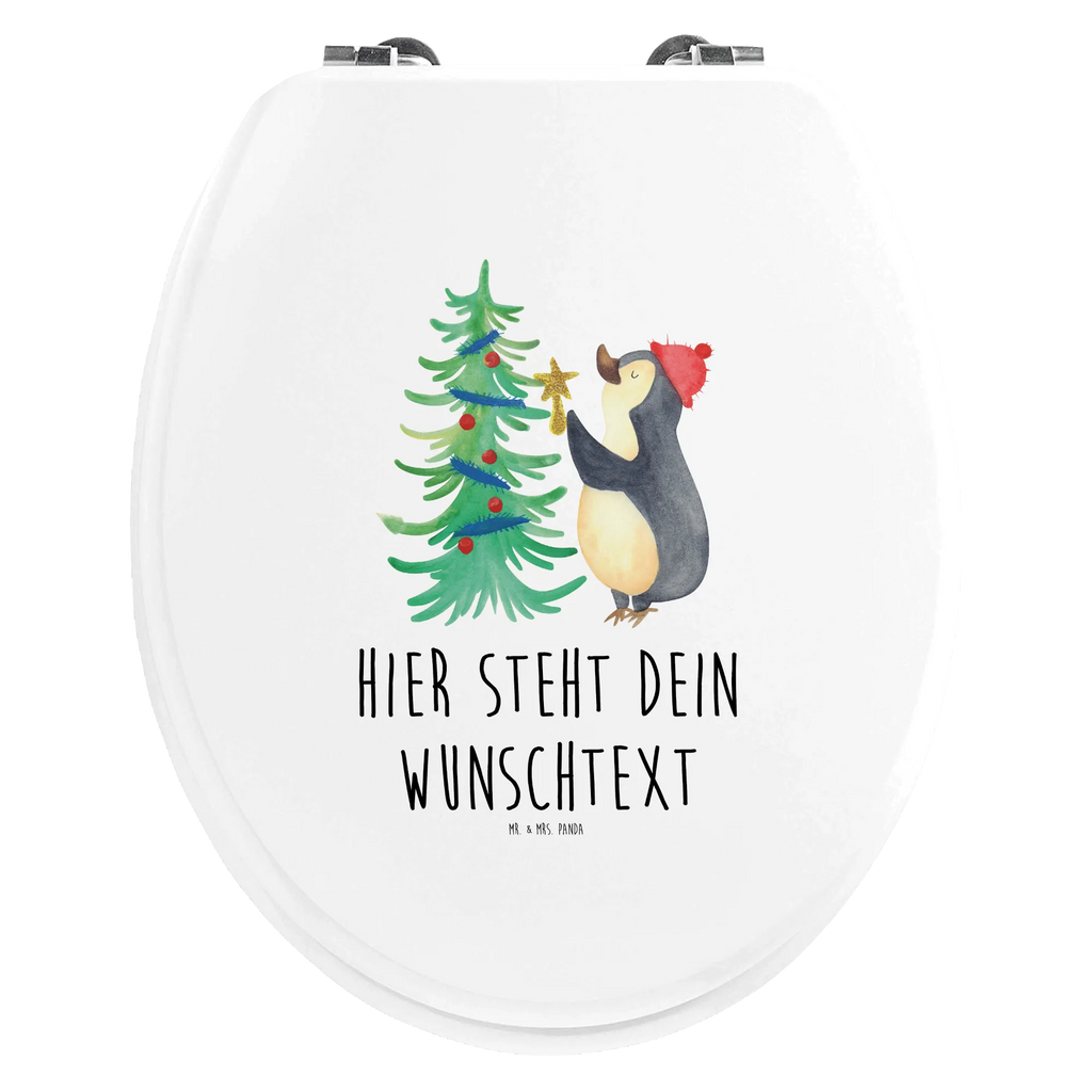 Personalisierter WC Sitz Motiv Pinguin Weihnachtsbaum Personalisierte Klobrille, Personalisierter Klodeckel, Personalisierter Toilettendeckel, Personalisierter WC-Sitz, Toilettendeckel mit Namen, WC Sitz mit Namen, Winter, Weihnachten, Weihnachtsdeko, Nikolaus, Advent, Heiligabend, Wintermotiv, Pinguin