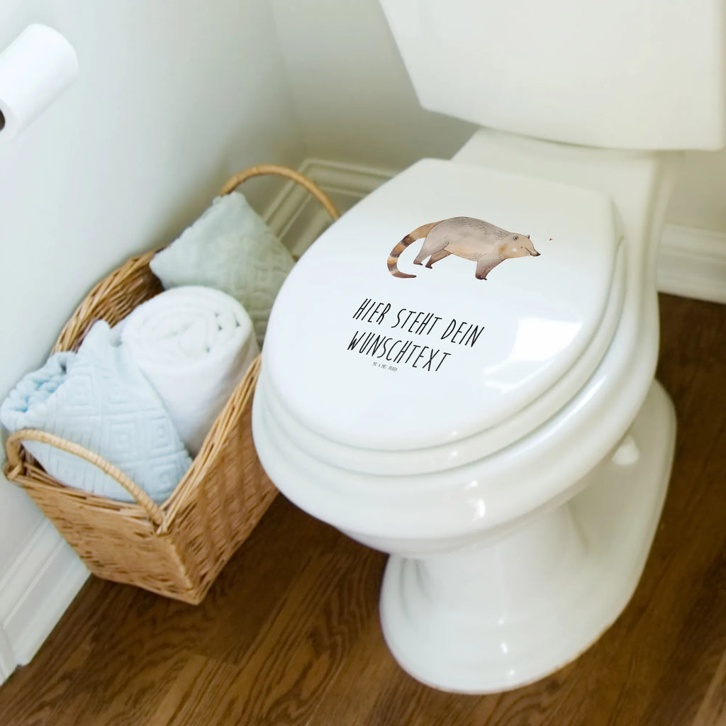 Personalisierter WC Sitz Motiv Nasenbär Personalisierte Klobrille, Personalisierter Klodeckel, Personalisierter Toilettendeckel, Personalisierter WC-Sitz, Toilettendeckel mit Namen, WC Sitz mit Namen, Tiermotive, Gute Laune, lustige Sprüche, Tiere, Nasenbär, Nasenbären, Rüsselbär, Bär