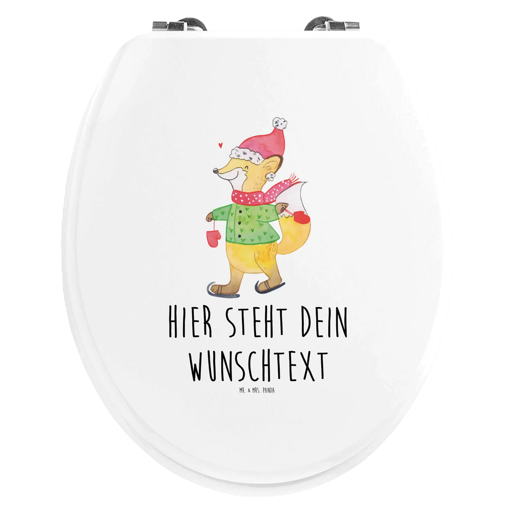 Personalisierter WC Sitz Motiv Fuchs  Schlittschuhe Personalisierte Klobrille, Personalisierter Klodeckel, Personalisierter Toilettendeckel, Personalisierter WC-Sitz, Toilettendeckel mit Namen, WC Sitz mit Namen, Winter, Weihnachten, Weihnachtsdeko, Nikolaus, Advent, Heiligabend, Wintermotiv, Weihnachtsmann, Weihnachtstage, Weihnachtsbaum, Tannenbaum, Weihnachtszeit