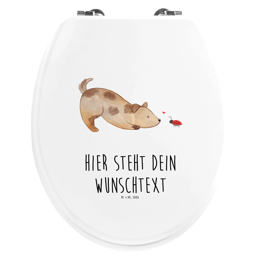 Personalisierter WC Sitz Motiv Hund Marienkäfer Personalisierte Klobrille, Personalisierter Klodeckel, Personalisierter Toilettendeckel, Personalisierter WC-Sitz, Toilettendeckel mit Namen, WC Sitz mit Namen, Hund, Hundemotiv, Haustier, Hunderasse, Tierliebhaber, Hundebesitzer, Sprüche, Hunde, Hundespruch, Marienkäfer, Mischling, Mischlinghund