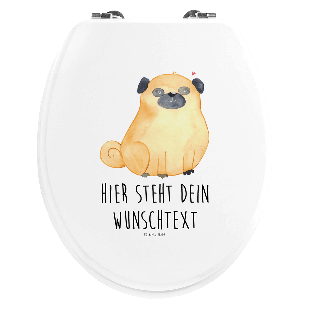 Personalisierter WC Sitz Motiv Mops Personalisierte Klobrille, Personalisierter Klodeckel, Personalisierter Toilettendeckel, Personalisierter WC-Sitz, Toilettendeckel mit Namen, WC Sitz mit Namen, Hund, Hundemotiv, Haustier, Hunderasse, Tierliebhaber, Hundebesitzer, Sprüche, Mops, Liebe, Hundeliebe