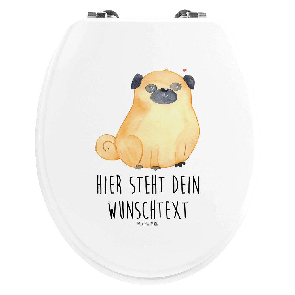 Personalisierter WC Sitz Motiv Mops Personalisierte Klobrille, Personalisierter Klodeckel, Personalisierter Toilettendeckel, Personalisierter WC-Sitz, Toilettendeckel mit Namen, WC Sitz mit Namen, Hund, Hundemotiv, Haustier, Hunderasse, Tierliebhaber, Hundebesitzer, Sprüche, Mops, Liebe, Hundeliebe