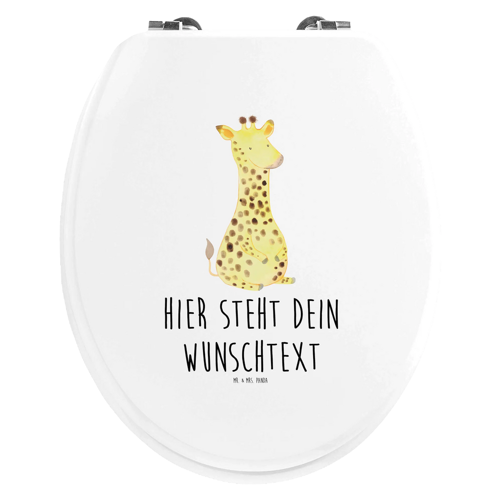 Personalisierter WC Sitz Motiv Giraffe Zufrieden Personalisierte Klobrille, Personalisierter Klodeckel, Personalisierter Toilettendeckel, Personalisierter WC-Sitz, Toilettendeckel mit Namen, WC Sitz mit Namen, Afrika, Wildtiere, Giraffe, Zufrieden, Glück, Abenteuer