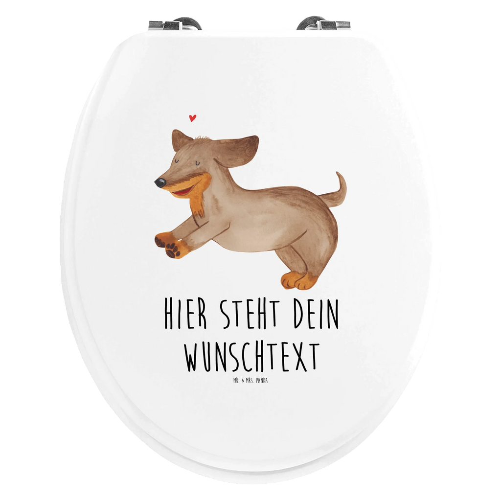 Personalisierter WC Sitz Motiv Hund Dackel fröhlich Personalisierte Klobrille, Personalisierter Klodeckel, Personalisierter Toilettendeckel, Personalisierter WC-Sitz, Toilettendeckel mit Namen, WC Sitz mit Namen, Hund, Hundemotiv, Haustier, Hunderasse, Tierliebhaber, Hundebesitzer, Sprüche, Hunde, Dackel, Dachshund, happy dog