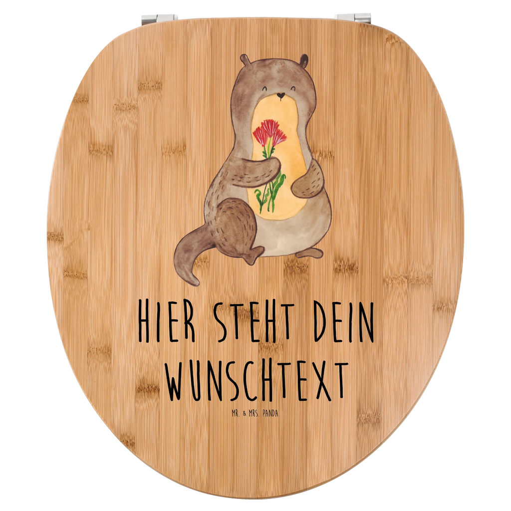 Personalisierter WC Sitz Motiv Otter Blumenstrauß Personalisierte Klobrille, Personalisierter Klodeckel, Personalisierter Toilettendeckel, Personalisierter WC-Sitz, Toilettendeckel mit Namen, WC Sitz mit Namen, Otter, Fischotter, Seeotter, Otter Seeotter See Otter