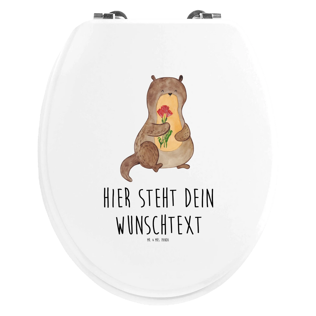 Personalisierter WC Sitz Motiv Otter Blumenstrauß Personalisierte Klobrille, Personalisierter Klodeckel, Personalisierter Toilettendeckel, Personalisierter WC-Sitz, Toilettendeckel mit Namen, WC Sitz mit Namen, Otter, Fischotter, Seeotter, Otter Seeotter See Otter