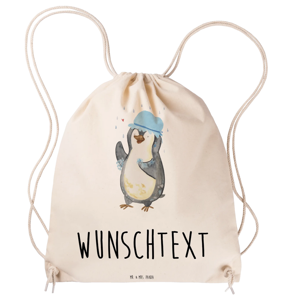 Personalisierter Sportbeutel Pinguin duscht Personalisierter Sportbeutel, Personalisierter Beutel, Personalisierte Sporttasche, Personalisierter Tasche, Personalisierter Stoffbeutel, Personalisierter Sportbeutel Kinder, Sportbeutel mit Namen, Turnbeutel mit Namen, Beutel mit Namen, Sporttasche mit Namen, Tasche mit Namen, Stoffbeutel mit Namen, Sportbeutel Kinder mit Namen, Wunschtext, Wunschnamen, Personalisierbar, Personalisierung, Pinguin, Pinguine, Dusche, duschen, Lebensmotto, Motivation, Neustart, Neuanfang, glücklich sein