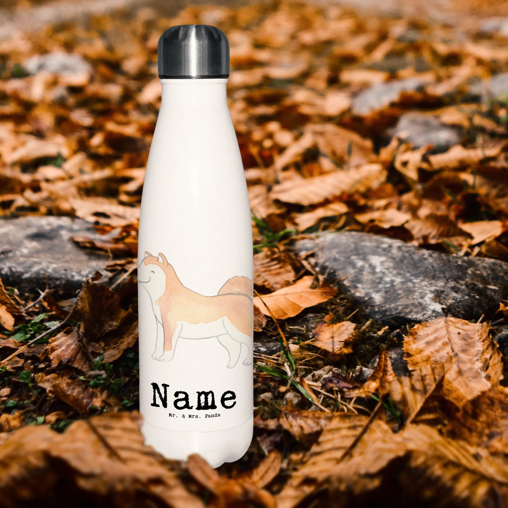 Personalisierte Thermosflasche Akita Inu Lebensretter Personalisierte Isolierflasche, Personalisierte Thermoflasche, Personalisierte Trinkflasche, Trinkflasche Mit Namen, Wunschname, Bedrucken, Namensflasche, Hund, Hunderasse, Rassehund, Hundebesitzer, Geschenk, Tierfreund, Schenken, Welpe