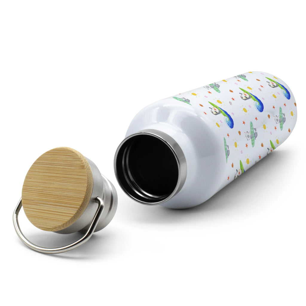 Drinks bottle Penguin surfer Thermosflasche, Isolierflasche, Edelstahl, Trinkflasche, isoliert, Wamrhaltefunktion, Sportflasche, Flasche zum Sport, Sportlerflasche, Pinguin, Pinguine, surfen, Surfer, Hawaii, Urlaub, Wellen, Wellen reiten, Portugal