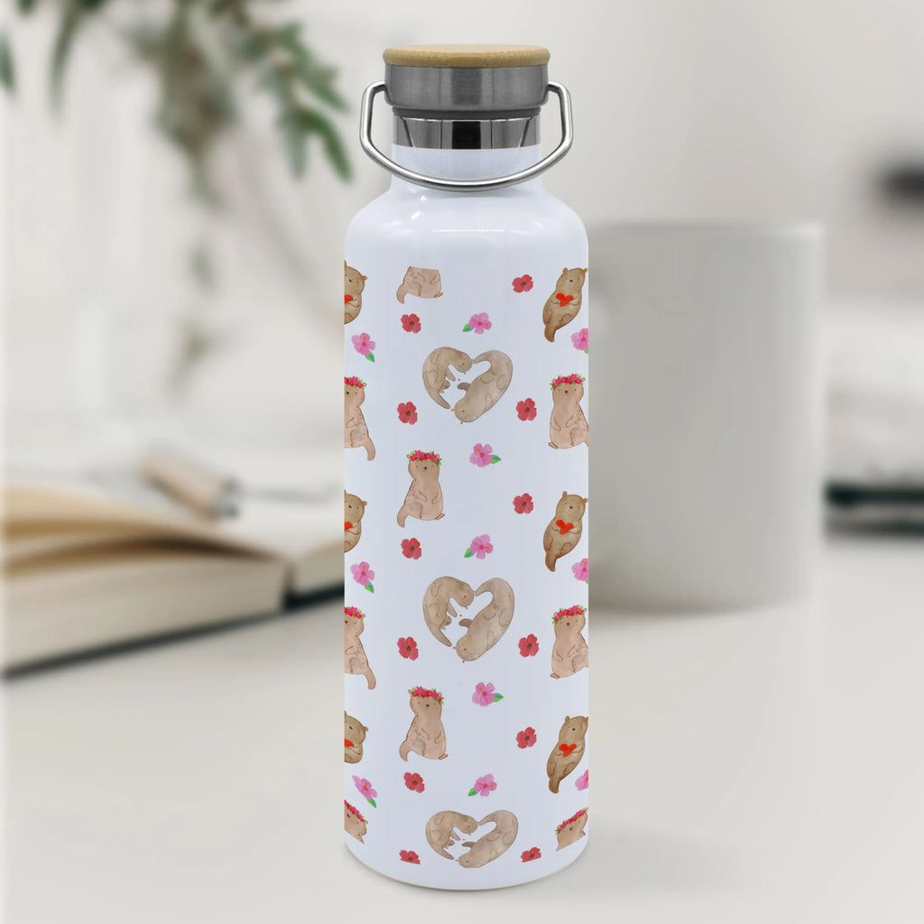 Trinkflasche Otter Herz Muster Thermosflasche, Isolierflasche, Edelstahl, Trinkflasche, isoliert, Wamrhaltefunktion, Sportflasche, Flasche zum Sport, Sportlerflasche, Otter, Fischotter, Seeotter, Liebe, Herz, Liebesbeweis, Liebesgeschenk, Bessere Hälfte, Love you, Jahrestag, Hochzeitstag, Verlobung, gemeinsames Leben