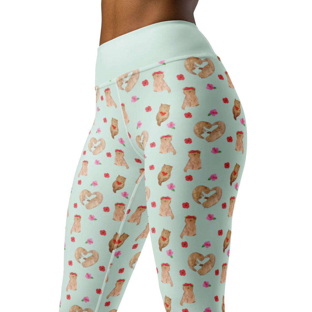 Yogahose Otter Herz Muster Yogapants, Yogaleggings, Yogaleggins, Yogahose Damen, Yogahose, Frauen, Yogahose Mädchen, Yogahose Kinder, Yogahose Herren, Yogahose Männer, Otter, Fischotter, Seeotter, Liebe, Herz, Liebesbeweis, Liebesgeschenk, Bessere Hälfte, Love you, Jahrestag, Hochzeitstag, Verlobung, gemeinsames Leben