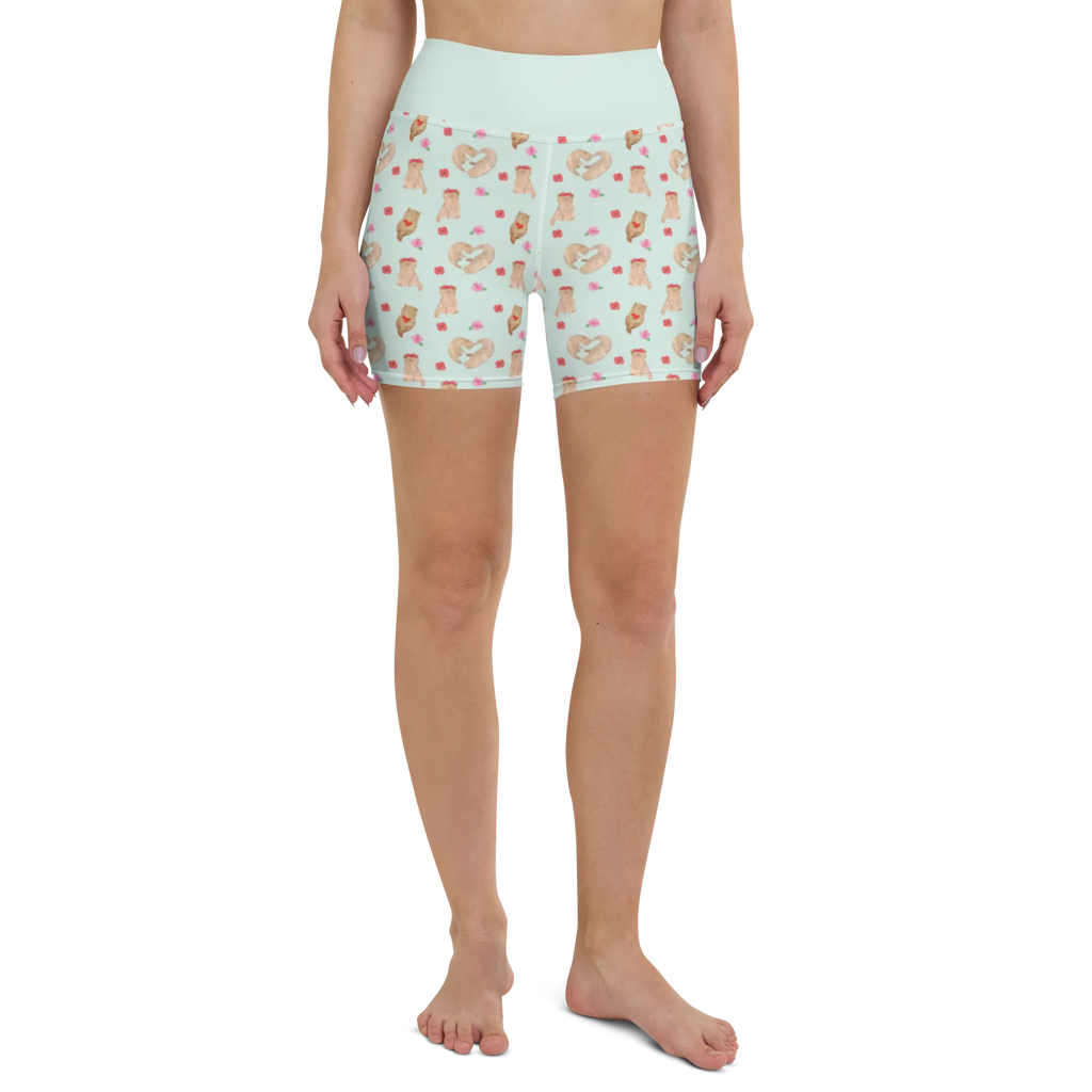 Yoga Shorts Otter Herz Muster Yoga Shorts, Yogashorts, Sporthose, Sportshorts, Fitnesshose, Sportshorts Damen, Yoga Shorts Damen, Yogabekleidung, Sportbekleidung, Otter, Fischotter, Seeotter, Liebe, Herz, Liebesbeweis, Liebesgeschenk, Bessere Hälfte, Love you, Jahrestag, Hochzeitstag, Verlobung, gemeinsames Leben