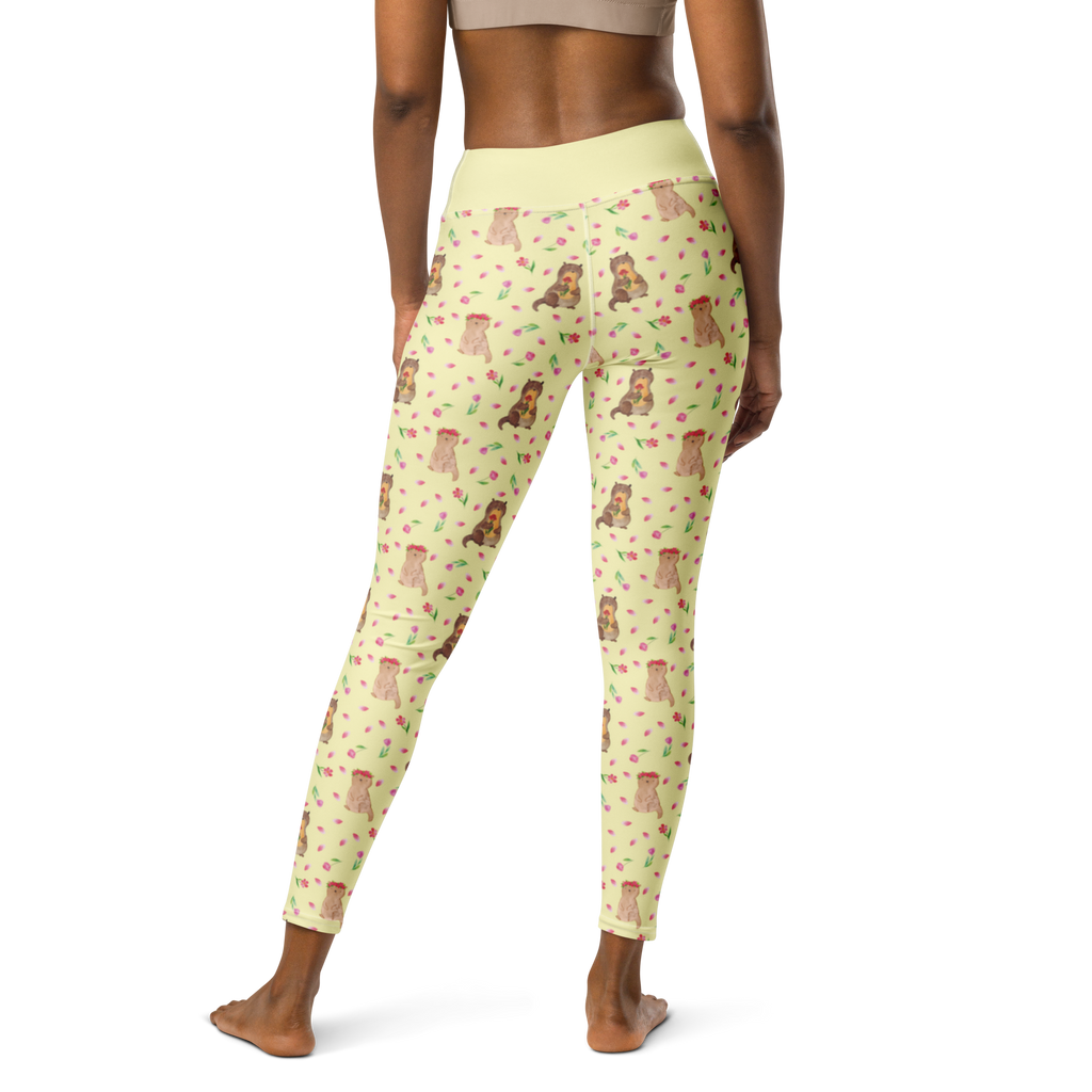 Yogahose Otter Blumenstrauß Muster Yogapants, Yogaleggings, Yogaleggins, Yogahose Damen, Yogahose, Frauen, Yogahose Mädchen, Yogahose Kinder, Yogahose Herren, Yogahose Männer, Otter, Fischotter, Seeotter, Otter Seeotter See Otter