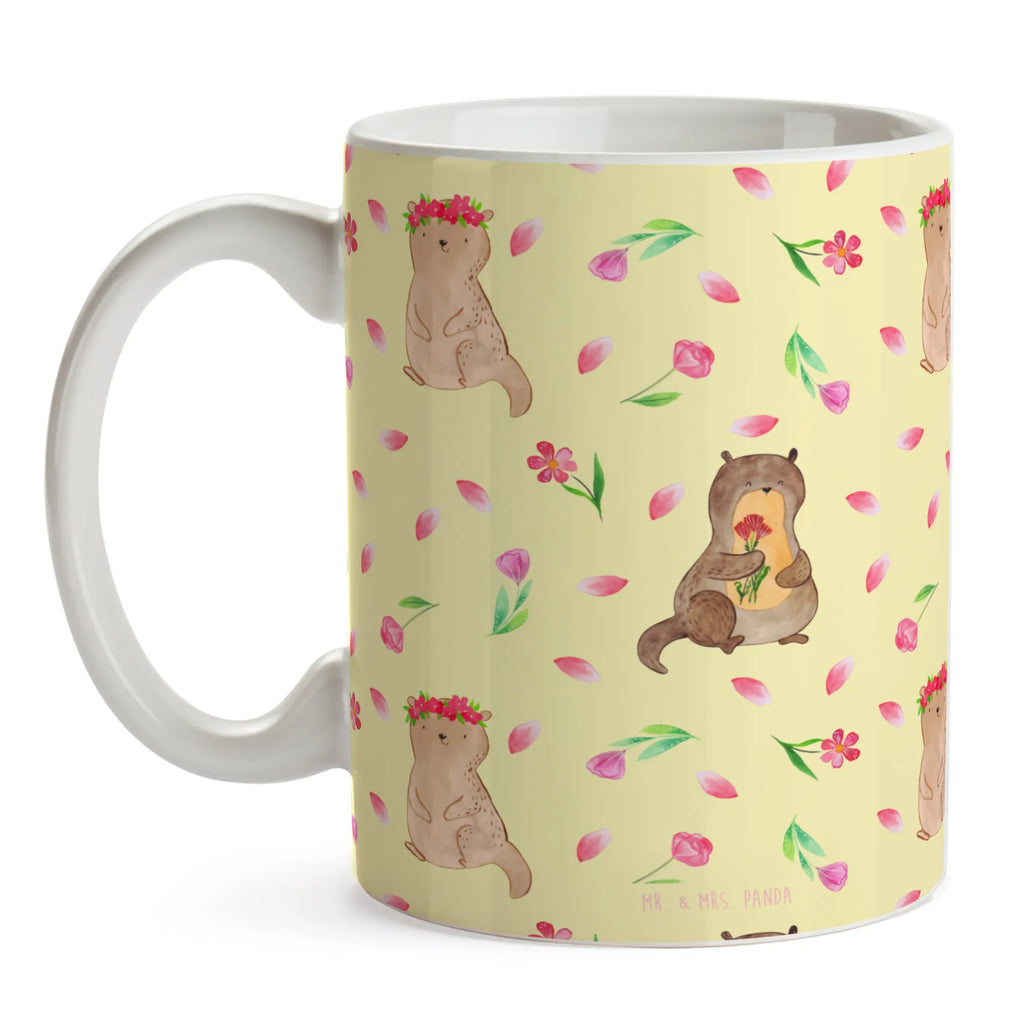 Tasse Otter Blumenstrauß Muster Tasse, Kaffeetasse, Teetasse, Becher, Kaffeebecher, Teebecher, Keramiktasse, Porzellantasse, Büro Tasse, Geschenk Tasse, Tasse Sprüche, Tasse Motive, Kaffeetassen, Tasse bedrucken, Designer Tasse, Cappuccino Tassen, Schöne Teetassen, Otter, Fischotter, Seeotter, Otter Seeotter See Otter