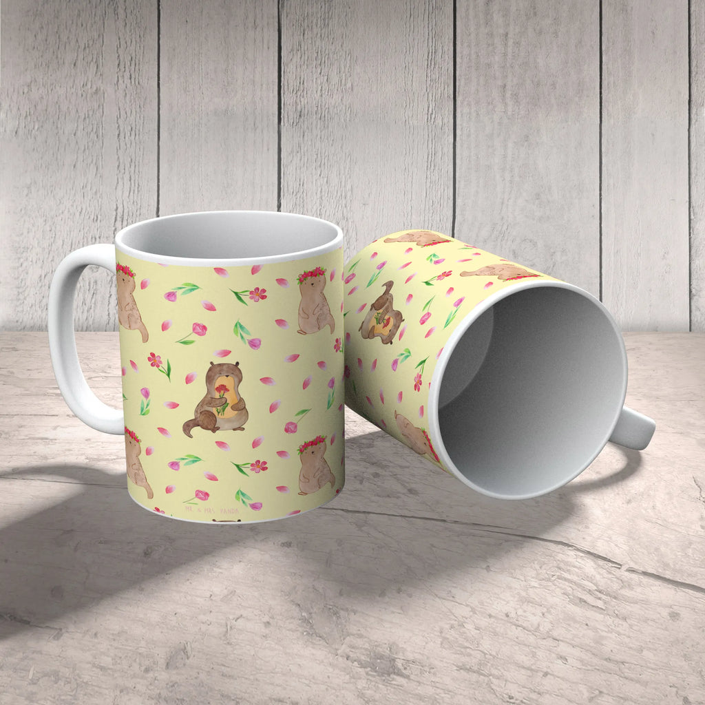 Tasse Otter Blumenstrauß Muster Tasse, Kaffeetasse, Teetasse, Becher, Kaffeebecher, Teebecher, Keramiktasse, Porzellantasse, Büro Tasse, Geschenk Tasse, Tasse Sprüche, Tasse Motive, Kaffeetassen, Tasse bedrucken, Designer Tasse, Cappuccino Tassen, Schöne Teetassen, Otter, Fischotter, Seeotter, Otter Seeotter See Otter