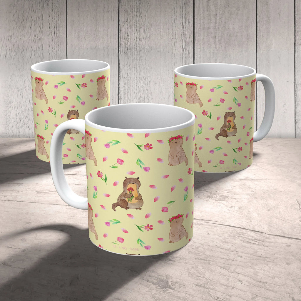 Tasse Otter Blumenstrauß Muster Tasse, Kaffeetasse, Teetasse, Becher, Kaffeebecher, Teebecher, Keramiktasse, Porzellantasse, Büro Tasse, Geschenk Tasse, Tasse Sprüche, Tasse Motive, Kaffeetassen, Tasse bedrucken, Designer Tasse, Cappuccino Tassen, Schöne Teetassen, Otter, Fischotter, Seeotter, Otter Seeotter See Otter