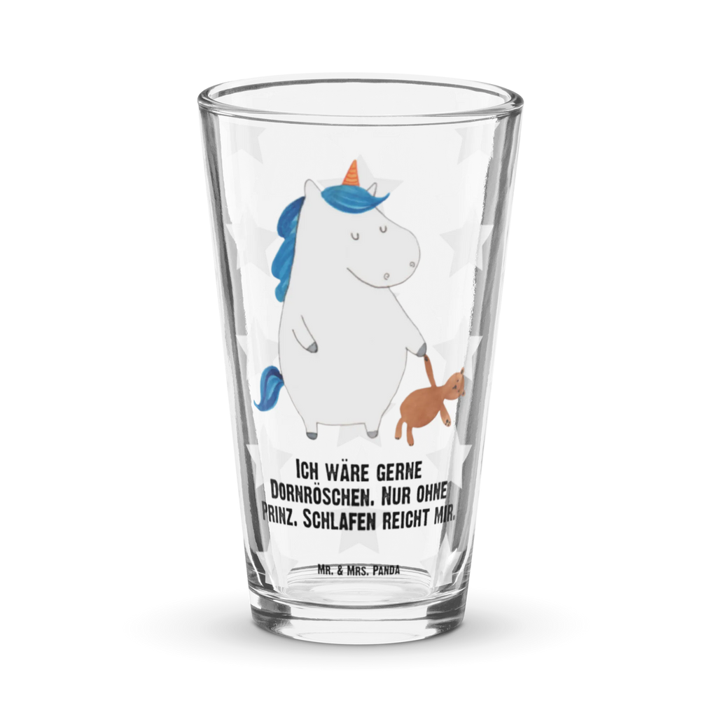 Premium Trinkglas Einhorn Teddy Trinkglas, Glas, Pint Glas, Bierglas, Cocktail Glas, Wasserglas, Einhorn, Einhörner, Einhorn Deko, Unicorn, schlafen, gute Nacht, Single, Bett, Träumen, Freundin, Singleleben